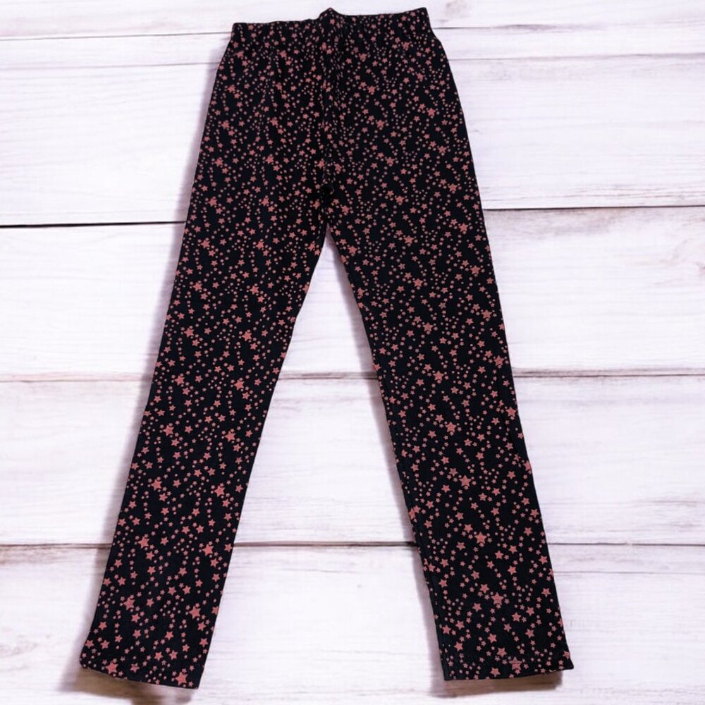 Pepco Full length Soft Cotton leggings Skinny Fit stretchy Black w Orange NWOT